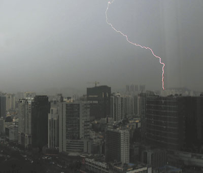 thunder shower hits sz