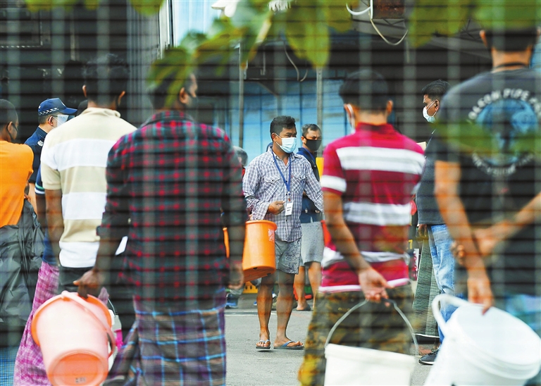 Foreign workers under restriction in Singapore